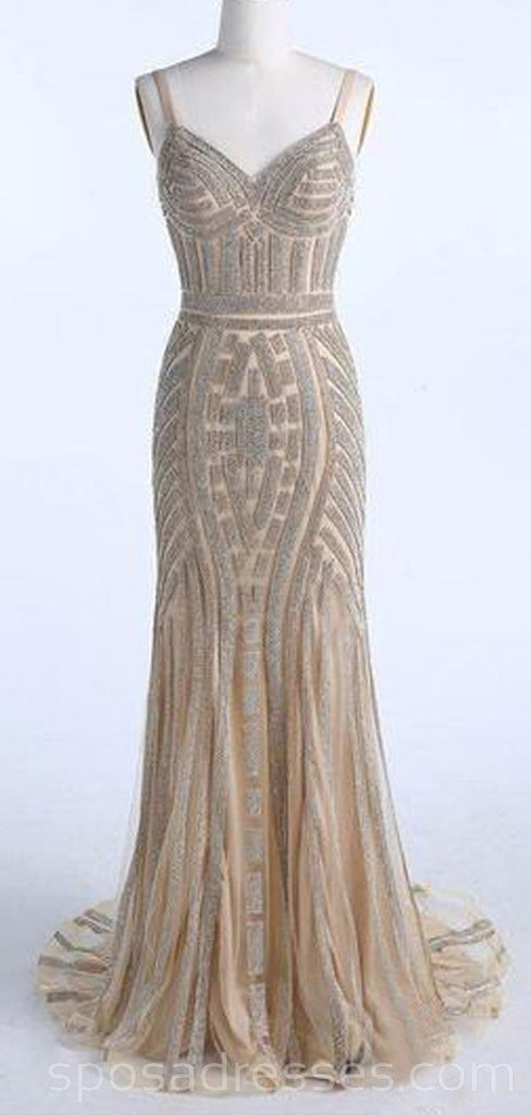 Heavily Beaded Mermaid Rhinestone Long Evening Prom Dresses, Party Custom Prom Dresses, 18638