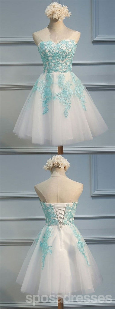 Sweetheart Green Lace Homecoming Prom Dresses, Affordable Sweet 16 Dresses, CM355