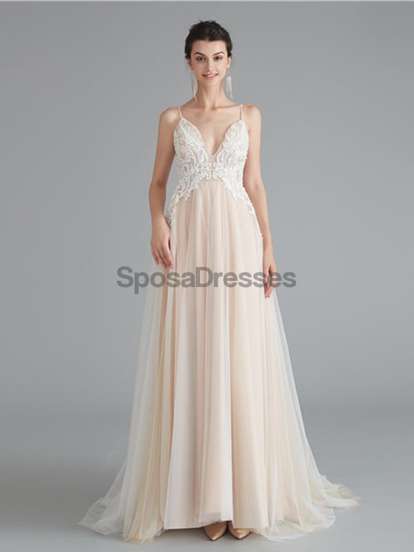 See Through Spaghetti Straps Long Evening Prom Dresses, Evening Party Prom Dresses, 12119