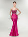Fuchsia Mermaid Evening Prom Dresses, Evening Party Prom Dresses, 12019