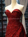 Sweetheart Red Sequin Sparkly Long Evening Prom Dresses, Evening Party Prom Dresses, 12231
