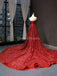 Sweetheart Red Sequin Sparkly Long Evening Prom Dresses, Evening Party Prom Dresses, 12231