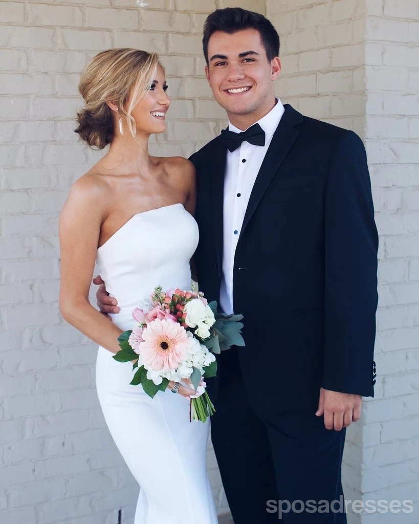 Simple Strapless Mermaid Cheap Wedding Dresses Online, Cheap Bridal Dresses, WD610