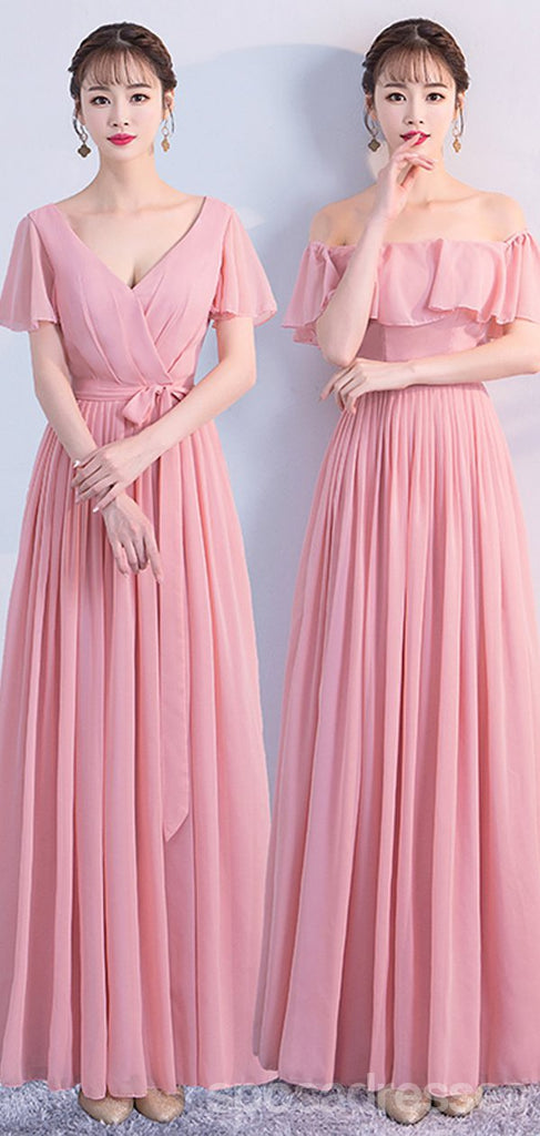 Mismatched Pink Chiffon Cheap Bridesmaid Dresses Online,WG755