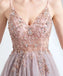 Spaghetti Straps See Through Side Slit Long Evening Prom Dresses, Evening Party Prom Dresses, 12215