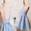 Halter Simple Cute Cheap Blue Homecoming Dresses 2018, CM433