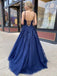 A-line Applique Sleeveless Custom Prom Dresses, Sweet 16 Prom Dresses, 12471
