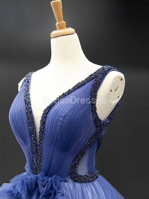 V Neck Ombre A-line Cheap Long Evening Prom Dresses, Evening Party Prom Dresses, 12249