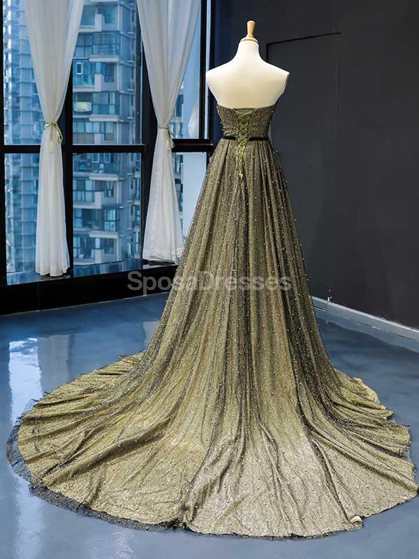 Sweetheart Black Green Elegant Long Evening Prom Dresses, Evening Party Prom Dresses, 12232