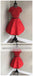 Two Pieces Short Sleeves High Neck Short Red Homecoming Dresses 2018, CM521