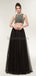 Two Pieces Black Tulle Evening Prom Dresses, Evening Party Prom Dresses, 12023