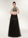 Two Pieces Black Tulle Evening Prom Dresses, Evening Party Prom Dresses, 12023