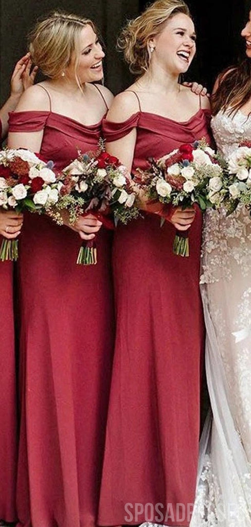 Off Shoulder Red Bridesmaid Dresses Online, Cheap Bridesmaids Dresses, WG742