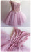 See Through Pink Lace Beaded Cute Homecoming Prom Dresses, Affordable Short Party Prom Sweet 16 Dresses, Perfect Homecoming Cocktail Dresses, CM347