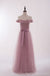 Mismatched Elegant Dusty Pink Soft Tulle Long Bridesmaid Dresses,BD013