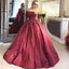 Off Shoulder 1/2 Long Sleeve A line Red Evening Prom Dresses, Popular 2018 Party Prom Dresses, Custom Long Prom Dresses, Cheap Formal Prom Dresses, 17211