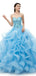 Sweetheart Blue Heavy Beaded Quinceanera Dresses, Evening Party Prom Dresses, 12099