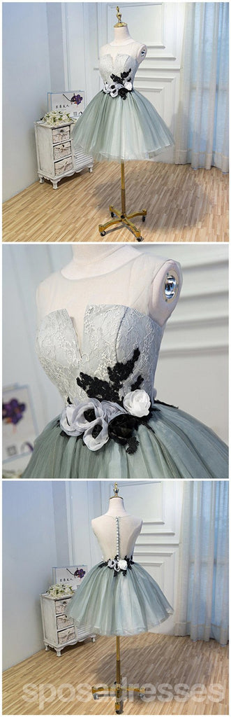 Green Sexy See Through Homecoming Prom Dresses, Affordable Short Party Prom Sweet 16 Dresses, Perfect Homecoming Cocktail Dresses, CM348