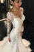 Long Sleeve Lace Mermaid Wedding Dresses,  See Through Long Custom Wedding Gowns,17101