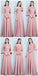 Dusty Pink Floor Length Mismatched Simple Cheap Bridesmaid Dresses, WG517