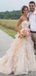 Strapless Sweetheart Champagne Lace A line Cheap Wedding Dresses Online, WD430