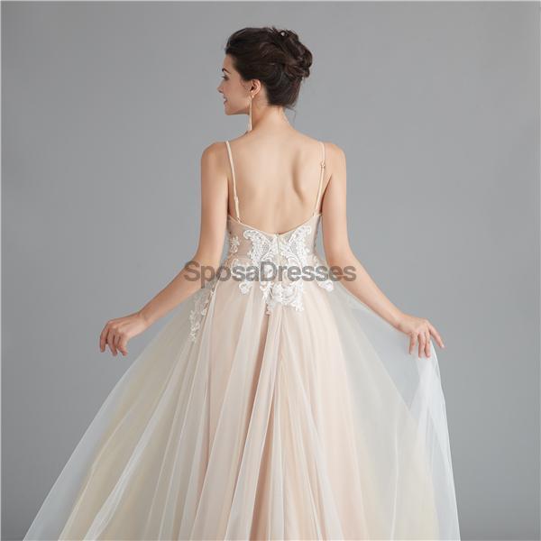 See Through Spaghetti Straps Long Evening Prom Dresses, Evening Party Prom Dresses, 12119