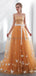 Strapless Orange Tulle ButterFly Evening Prom Dresses, Evening Party Prom Dresses, 12024