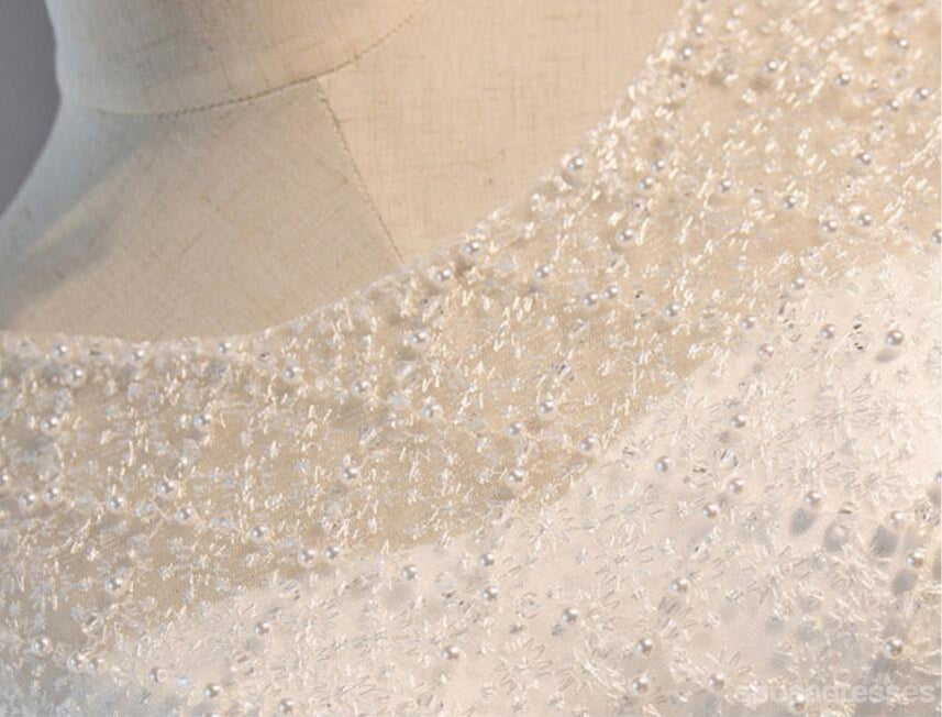 Scoop Neckline Ivory Lace Beaded Homecoming Prom Dresses, Affordable Short Party Prom Dresses, Perfect Homecoming Dresses, CM295