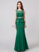 Elegant Scoop Emerald Green Mermaid Evening Prom Dresses, Evening Party Prom Dresses, 12103
