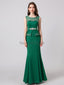Elegant Scoop Emerald Green Mermaid Evening Prom Dresses, Evening Party Prom Dresses, 12103