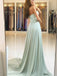 2018 Sweetheart Green Chiffon Lace Floor Length Custom Long Evening Prom Dresses, 17367
