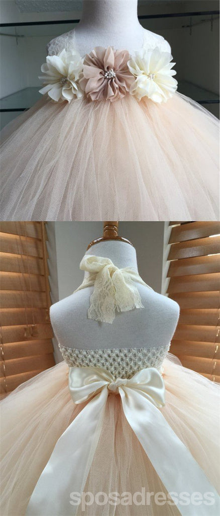 Lace Strap Handmade Flower Pixie Tutu Dresses, Afford Flower Girl Dresses,  FG041