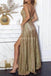 Sexy Side Slit Sequin Cheap Long Evening Prom Dresses, Evening Party Prom Dresses, 12310
