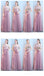 Tulle Pink Long Mismatched Unique Cheap Bridesmaid Dresses Online, WG512