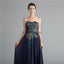 Navy Sweetheart Embroidery Cheap Long Evening Prom Dresses, Evening Party Prom Dresses, 12123