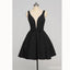 Simple Black V Neck Short Cheap Custom Homecoming Dresses 2018, CM420