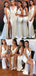 V Neck Side Slit Simple Bridesmaid Dresses, Cheap Bridesmaids Dresses, WG727
