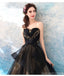 Sweetheart Black Strapless A-line Long Evening Party Prom Dresses, Prom Dresses Stores,12524