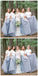 Two Pieces Short Sleeves Grey Cheap Long Bridesmaid Dresses Online, WG202