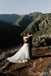 Simple Long Sleeves A-line V-neck Backless Lace Wedding Dresses,WD743
