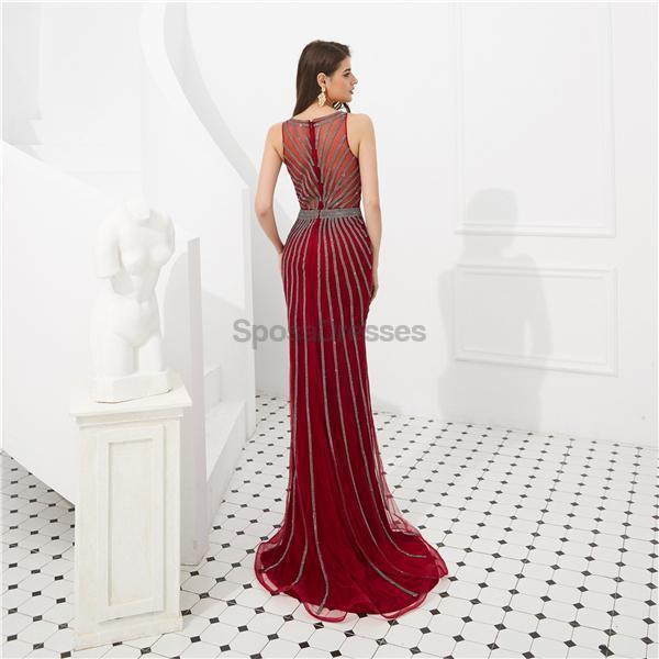 Gold Jewel Heavily Beaded Mermaid Evening Prom Dresses, Evening Party Prom Dresses, 12078