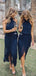 Halter Navy Short Bridesmaid Dresses Online, Cheap Bridesmaids Dresses, WG751