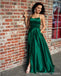 Sexy Emerald Green Halter Backless Side Slit Long Evening Prom Dresses, 17508