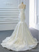 Gorgeous V Neck Lace Mermaid Wedding Dresses, Cheap Wedding Gown, WD720