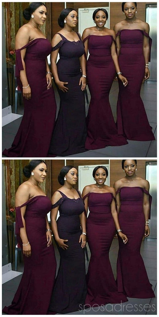 Grape Sexy Floor Length Simple Mermaid Cheap Bridesmaid Dresses Online, WG526