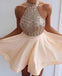 Halter Sparkly Sequin Short Homecoming Prom Dresses, Cheap Party Prom Sweet 16 Dresses, CM378