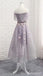 Grey Off Shoulder Floral Short Homecoming Dresses Online, Cheap Short Prom Dresses, CM849