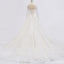 Long Sleeve Lace Beaded See Through A line Wedding Bridal Dresses, Affordable Custom Made Wedding Bridal Dresses, WD264