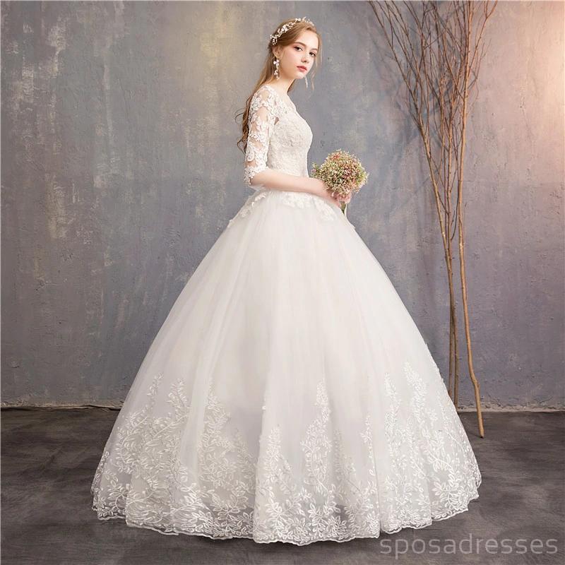 Long Sleeves Lace Ball Gown Cheap Wedding Dresses Online, Cheap Bridal Dresses, WD495