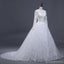 2018 Sexy See Through Long Sleeve Lace A line Wedding Bridal Dresses, Affordable Custom Made Wedding Bridal Dresses, WD267